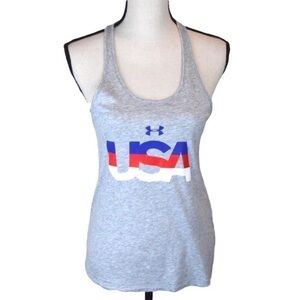 Under Armour USA Heat Gear Loose Racerback Low Armpit Tank, Size Small
